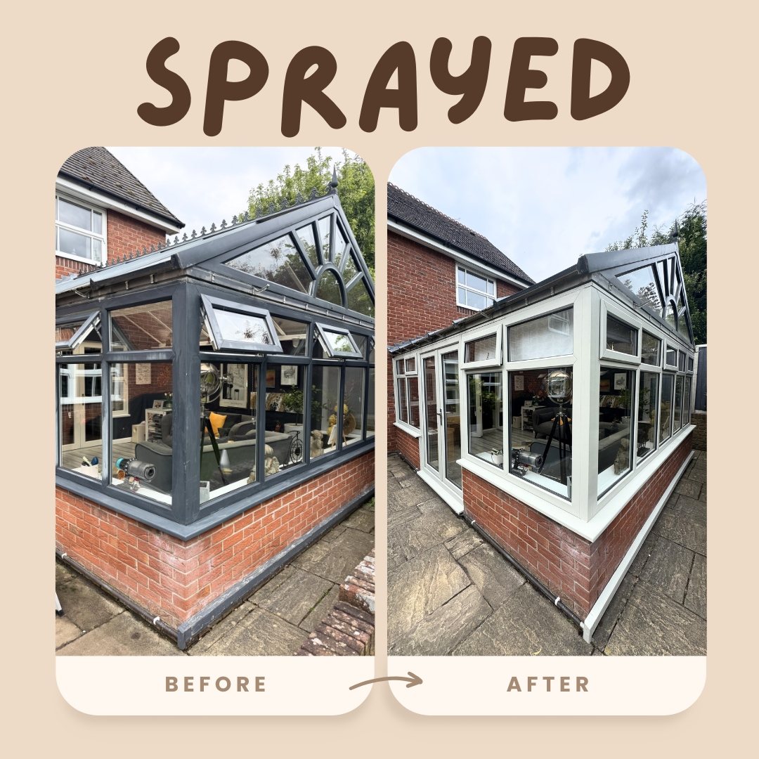 Sprayed conservatory: before and after