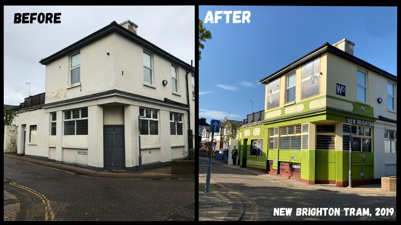 New Brighton Tram: before and after